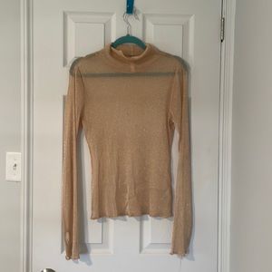 Shimmer Rose Gold Turtleneck